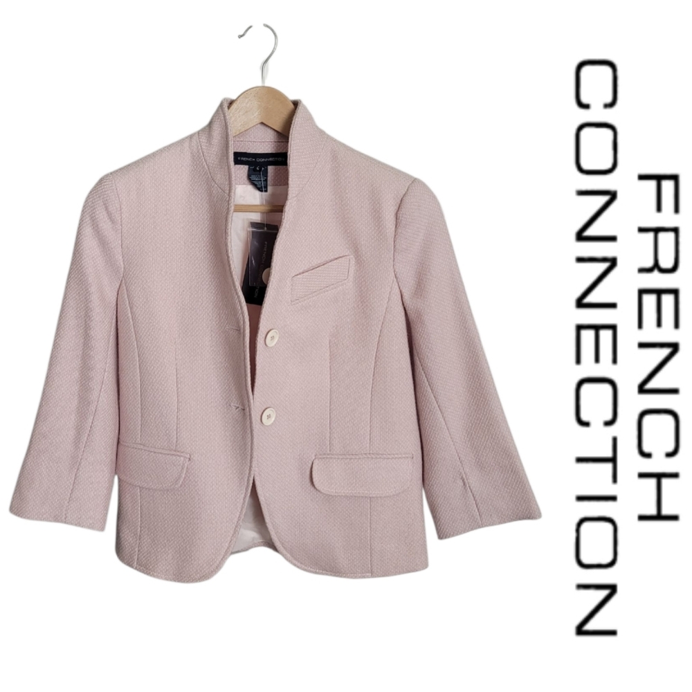 🆕️ French Connection Wool Two Button Blazer in Violet Ice **Flaw**